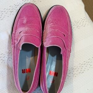 Vibrant Pink Velvet Loafers
